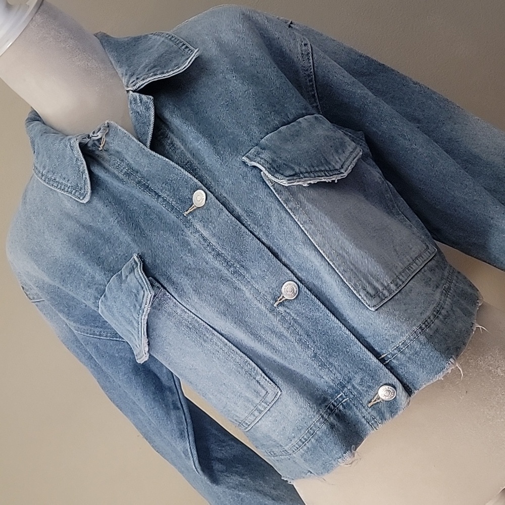 Zara Distress Style Jean Jacket - Picture 3 of 9